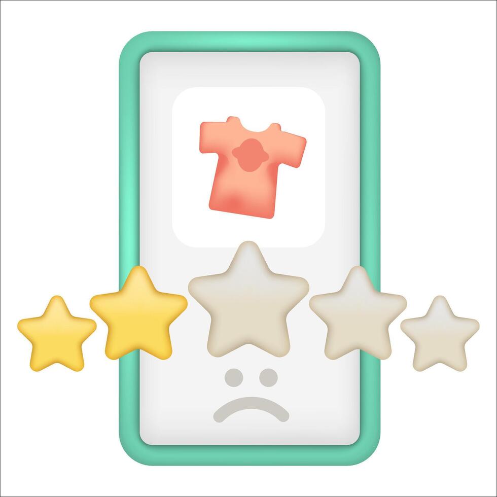 Low rate star. Online shopping via mobile app. Online shopping via phone, Internet Store, Online Shopping Concept. vector