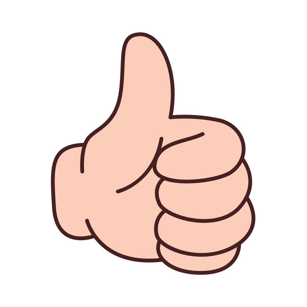 Thumbs up like. finger hand gesture. Approve symbol. vector