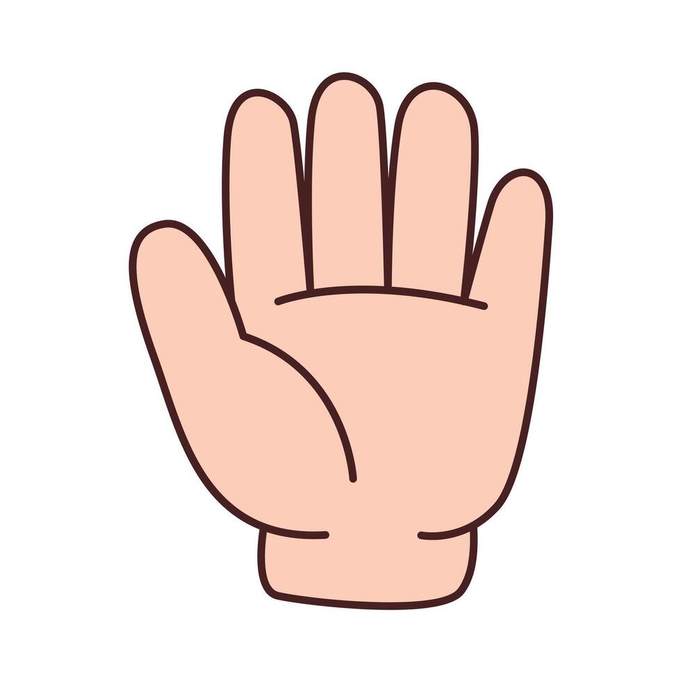 Five fingers. finger hand gesture. Attention symbol vector