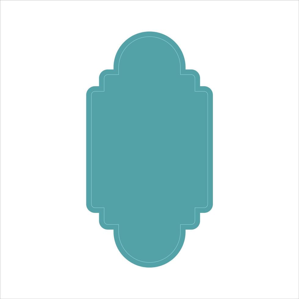 Islamic shape text box title frame border. vector