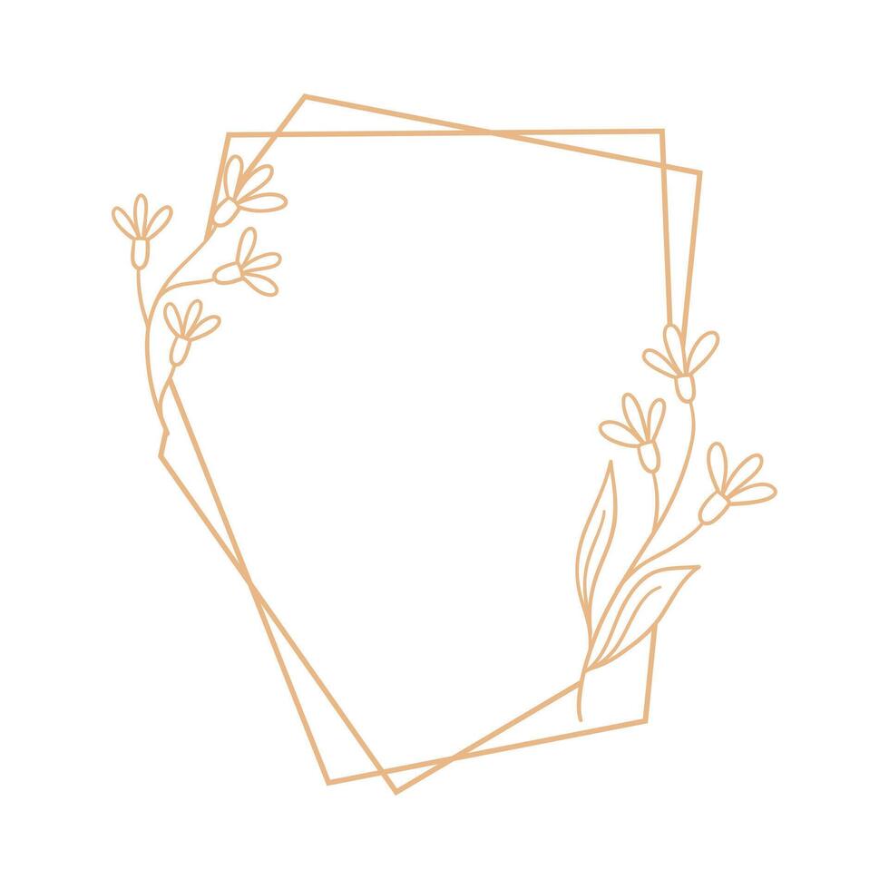 Wedding botanical Frame. leaves and flowers. vector