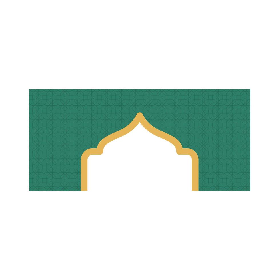 Green Islamic shape frame. Arabian muslim shape vector