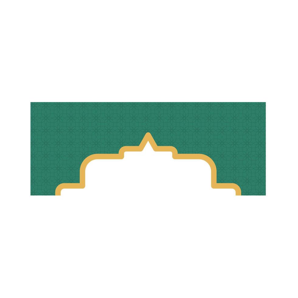 Green Islamic shape frame. Arabian muslim shape vector