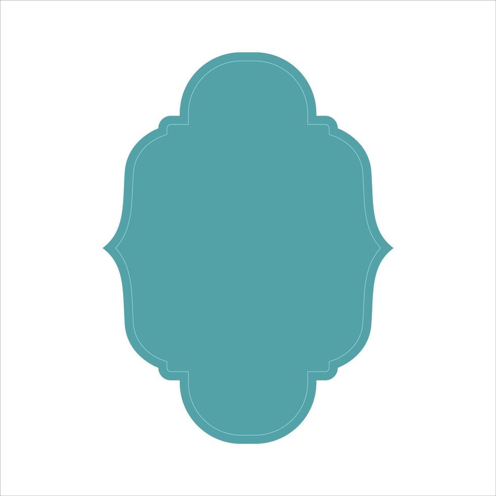 Islamic shape text box title frame border. vector