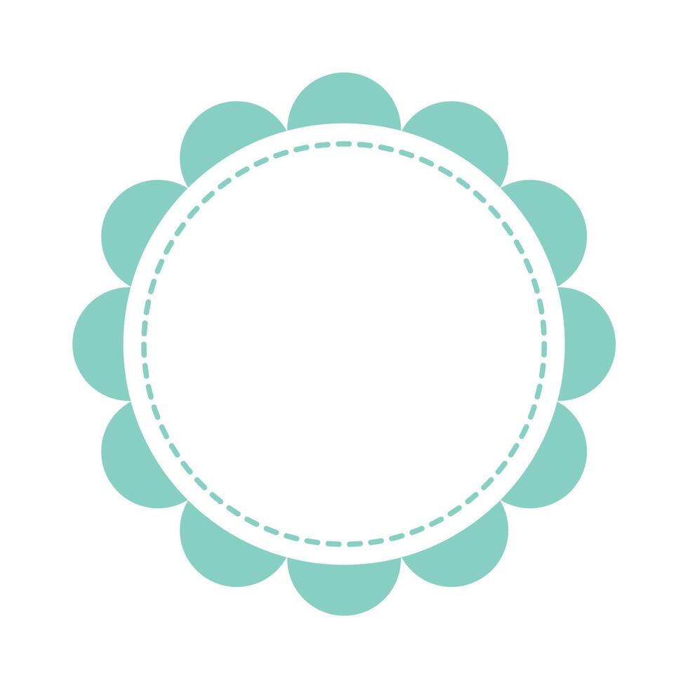 Cute scallop border frame element vector