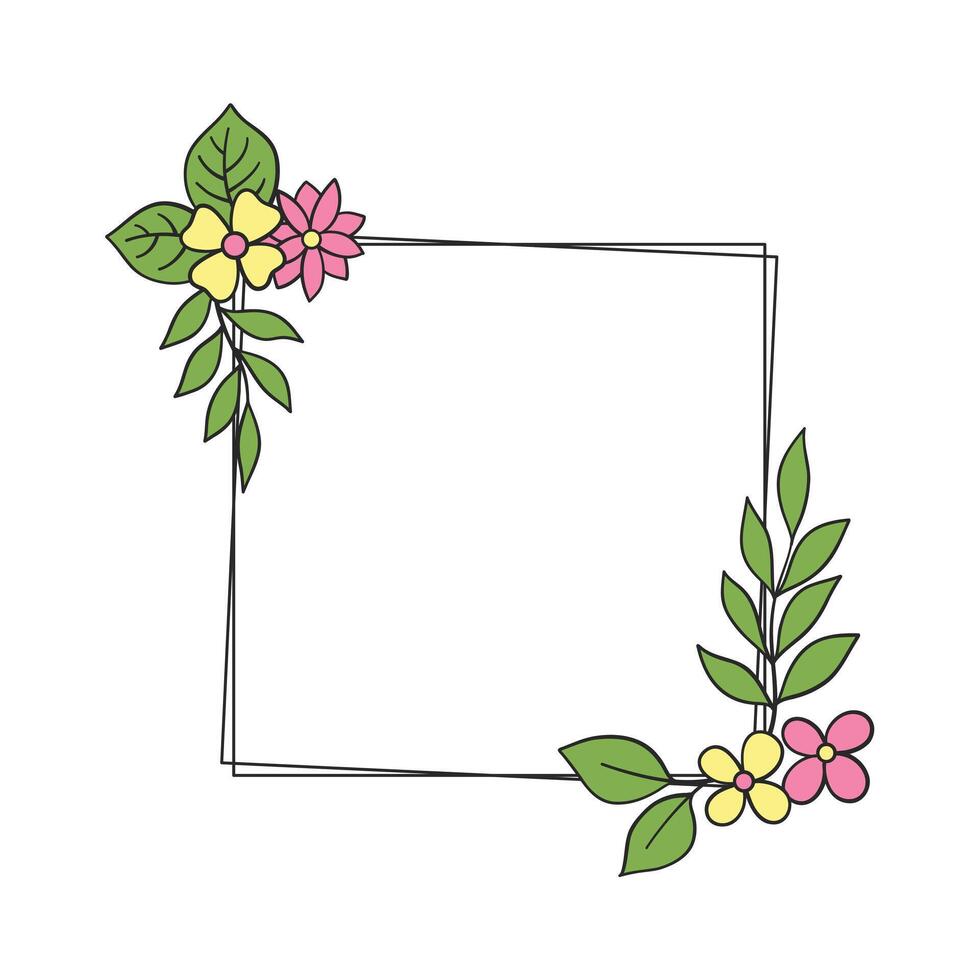 floral marco con salvaje flores vector