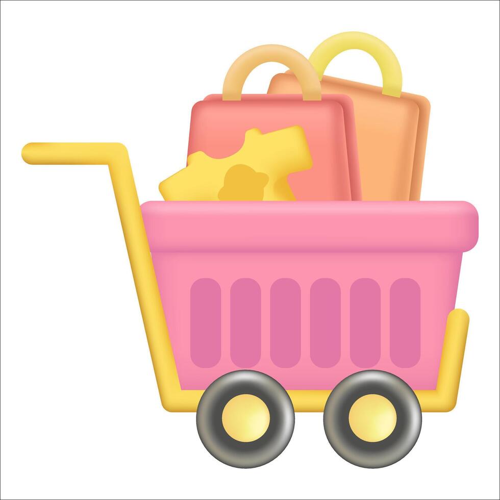 compras carro carretilla icono vector