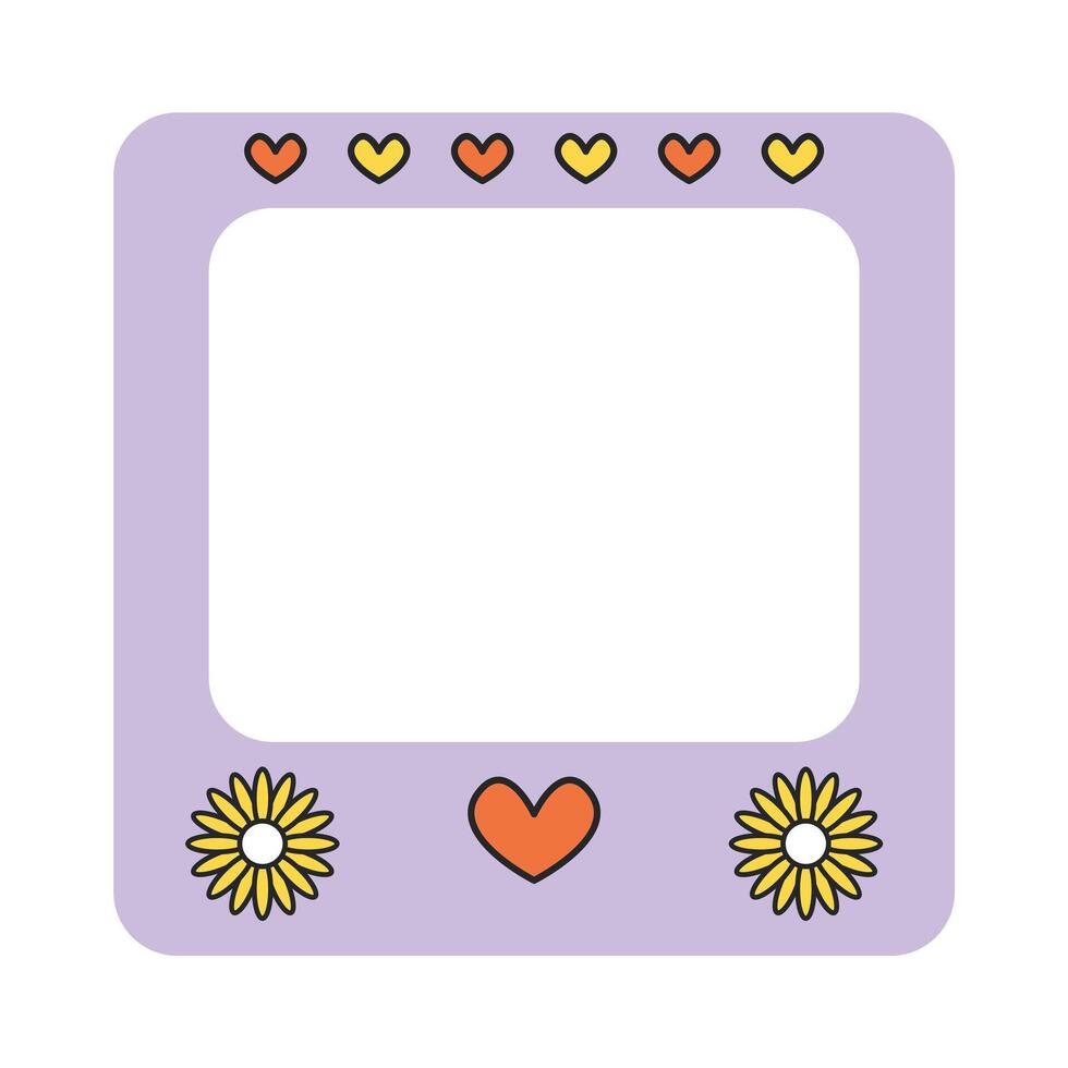 Border frame with groovy style vector