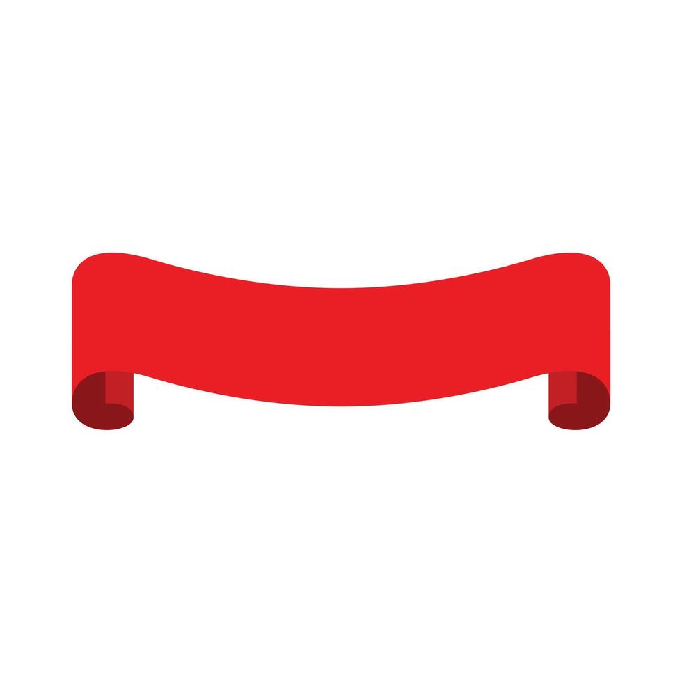 Red ribbon banner. Sticker and decoration for app and web. Label, badge and borders collection. vector