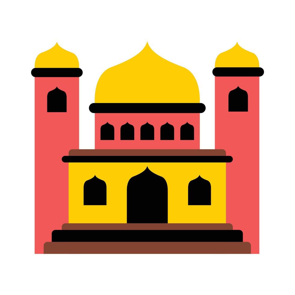 Mosque islamic building, flat design vector