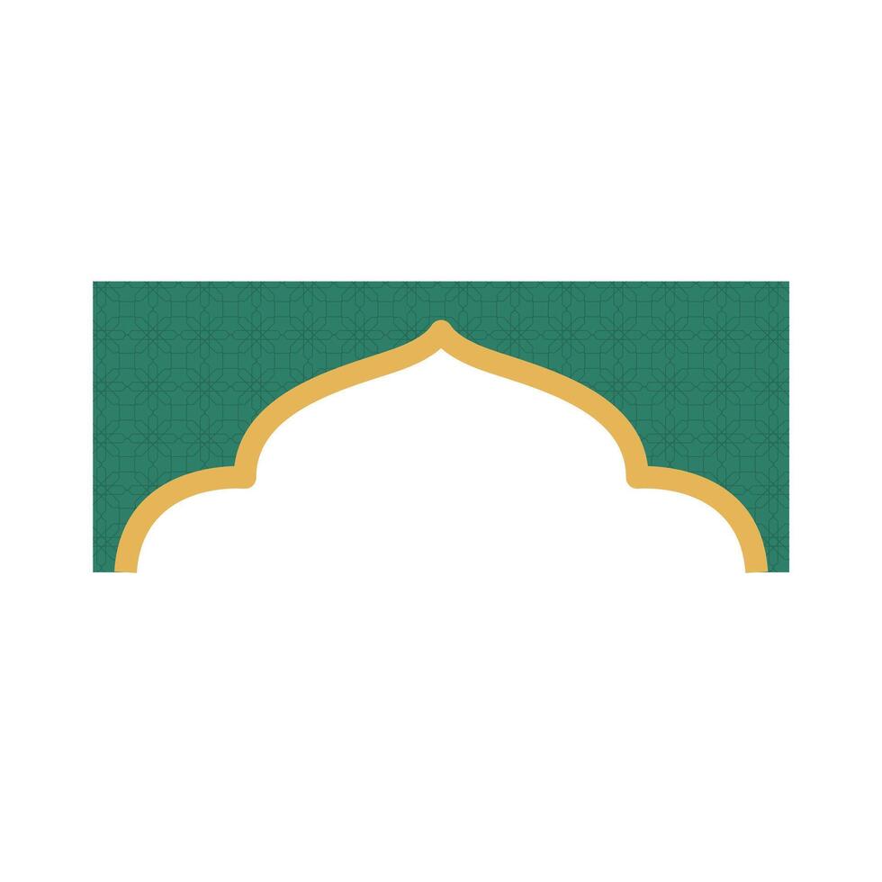 verde islámico forma marco. árabe musulmán forma vector