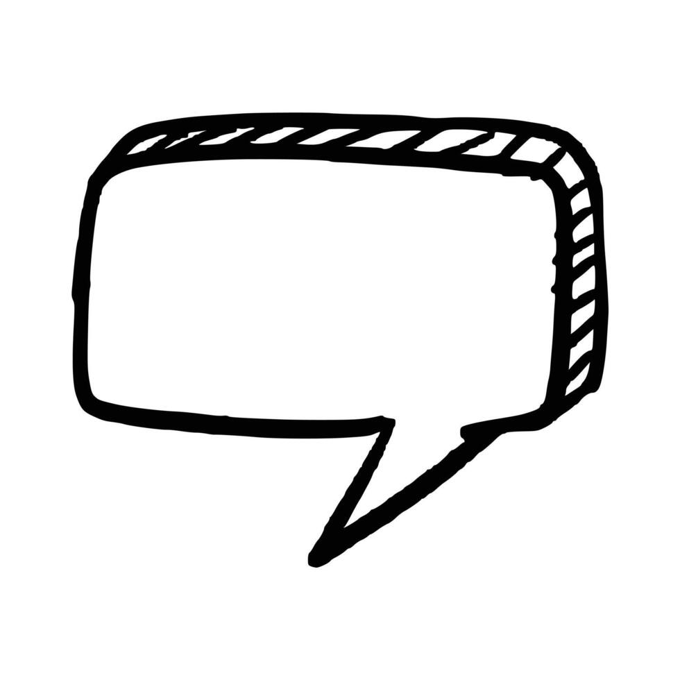 Hand drawn speech bubble chat vector