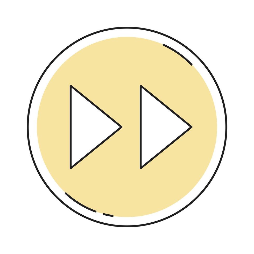 Rewind icon with round button vector