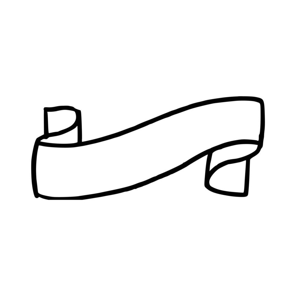 Hand drawn ribbon banner vector