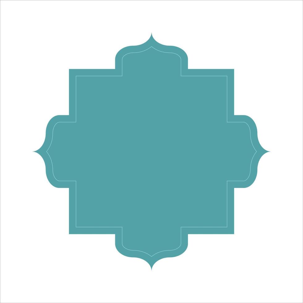 Islamic shape text box title frame border. vector