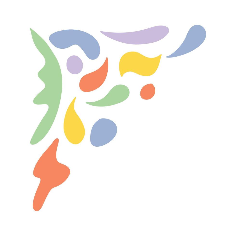 Colorful abstract groovy corner frame vector