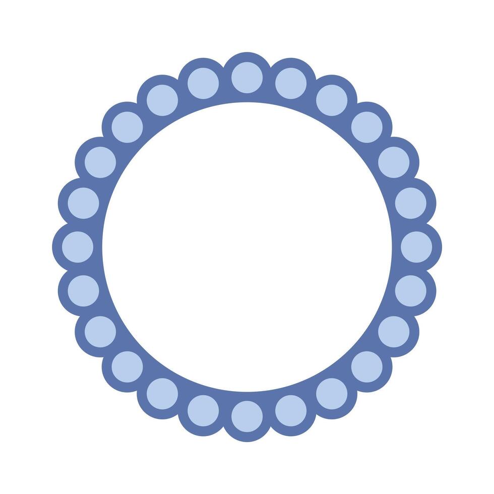 Cute scallop border frame element vector