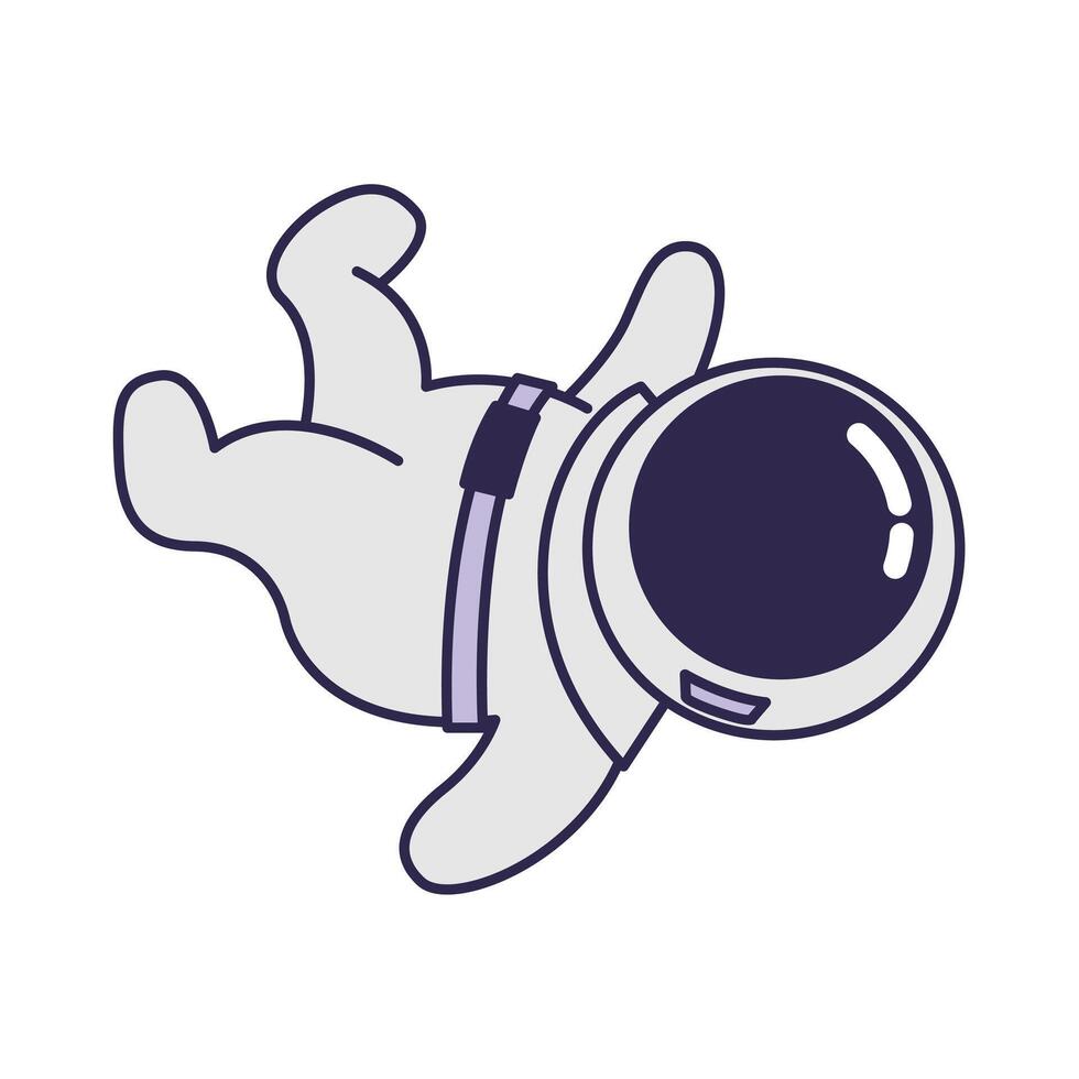 Astronauts floating in space. space astronomy cartoon style vector