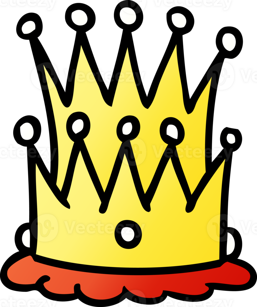 gradient cartoon doodle of two crowns png