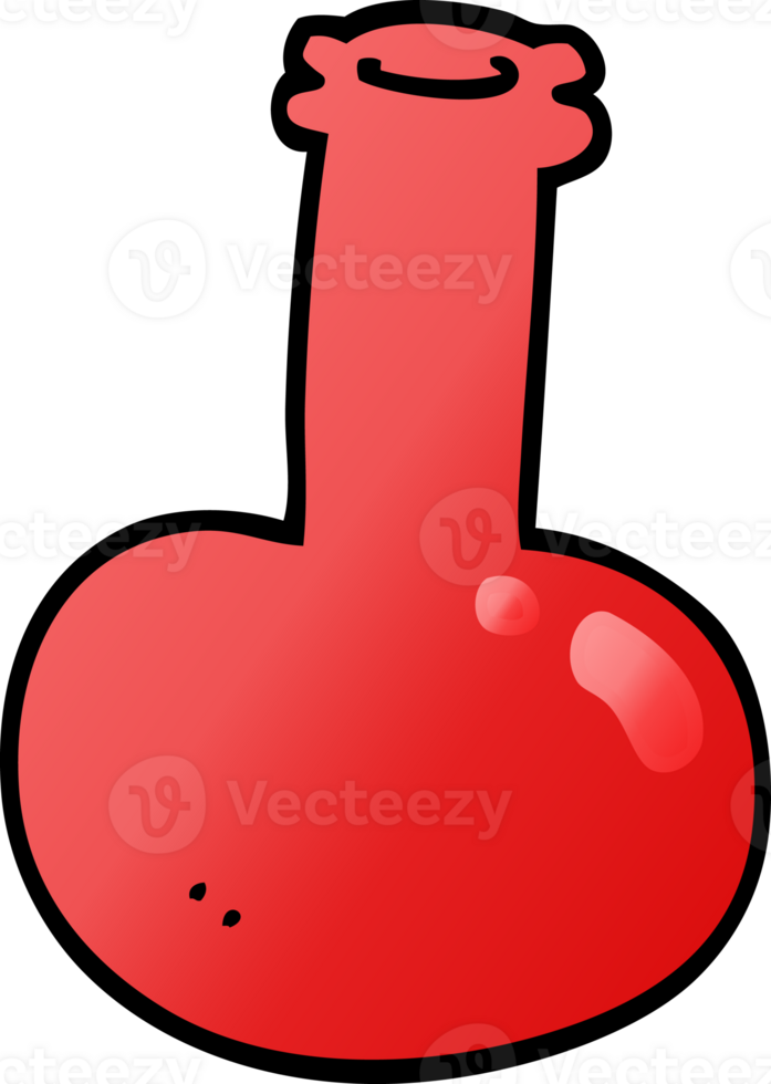 cartoon doodle red vase png