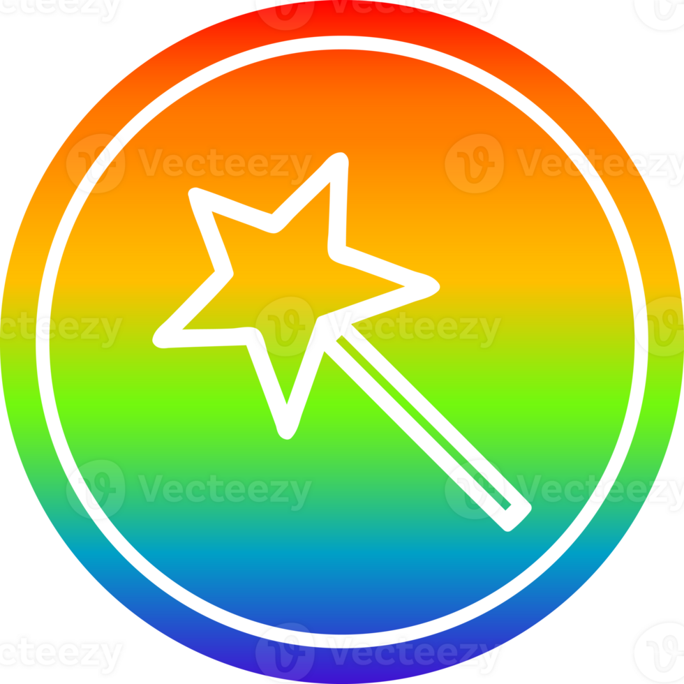 magic wand circular in rainbow spectrum png