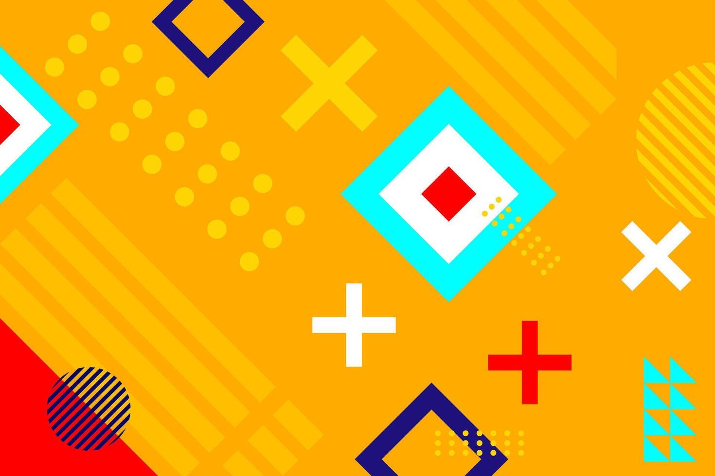 Abstract memphis geometric pattern gradient shape background template vector