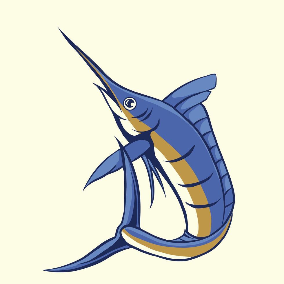marlin fish vector illustration editable separated layers
