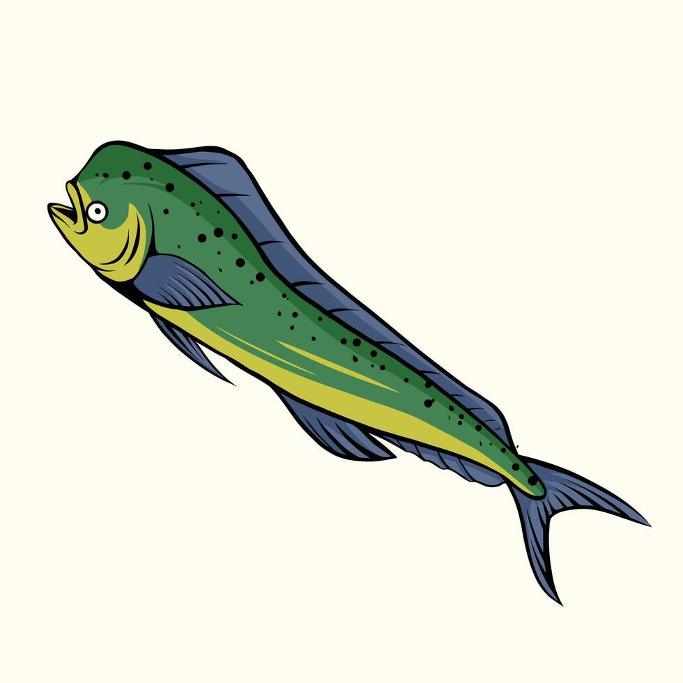 mahi mahi pescar logo. un único, Fresco y moderno vector de esta pez, genial para un usted pescar actividad