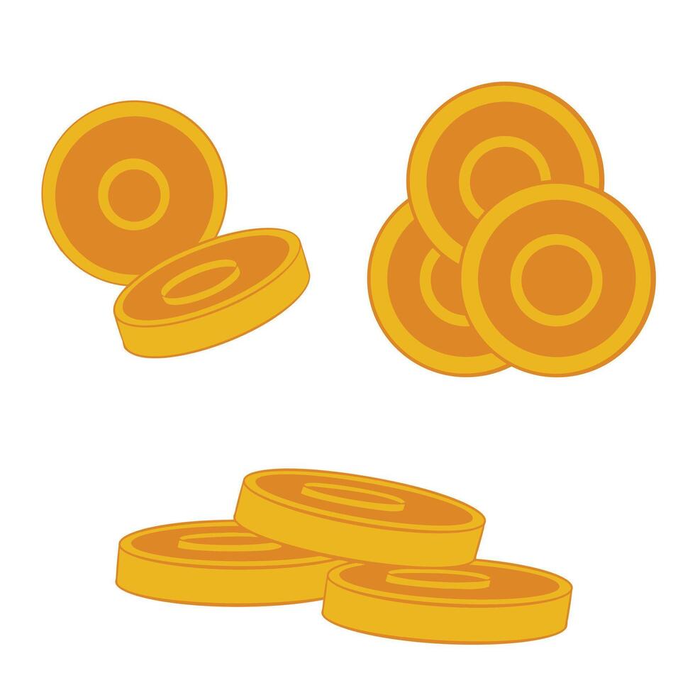 illustration of gold coins set vector