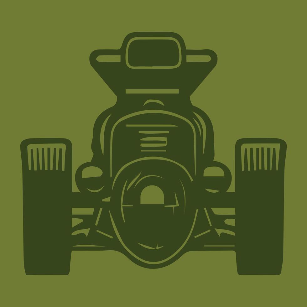 Vintage Racer Hot Rod Car Vector Illustration
