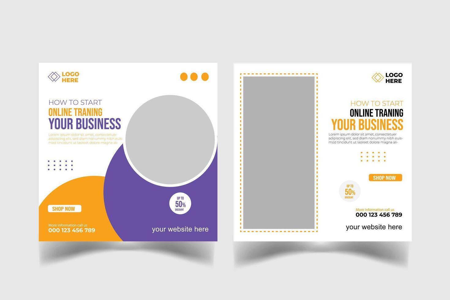 business event social media design template vector