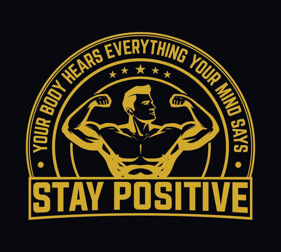 gym t shirt design vector