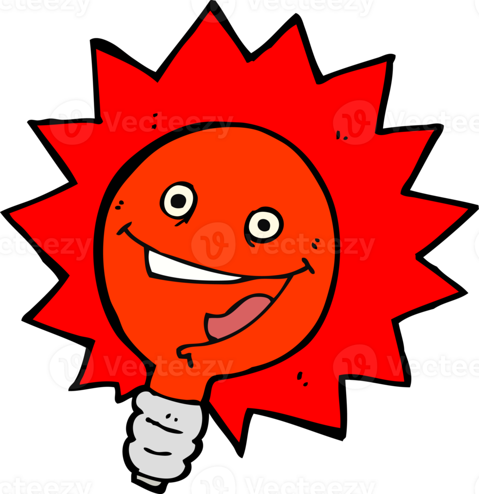 happy flashing red light bulb cartoon png