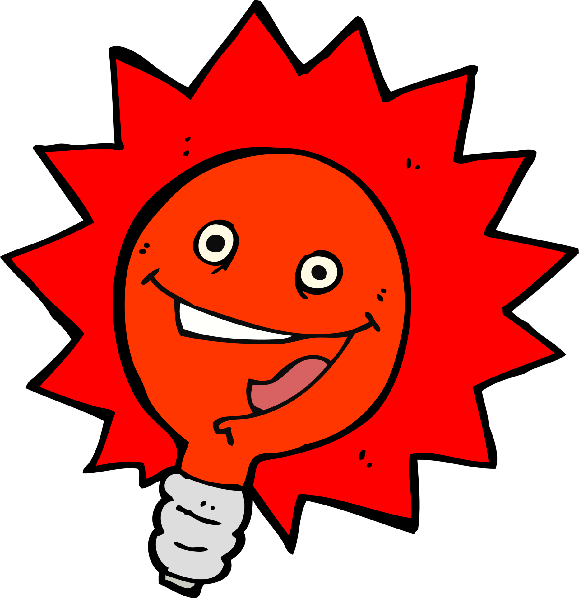 happy flashing red light bulb cartoon 40701196 PNG