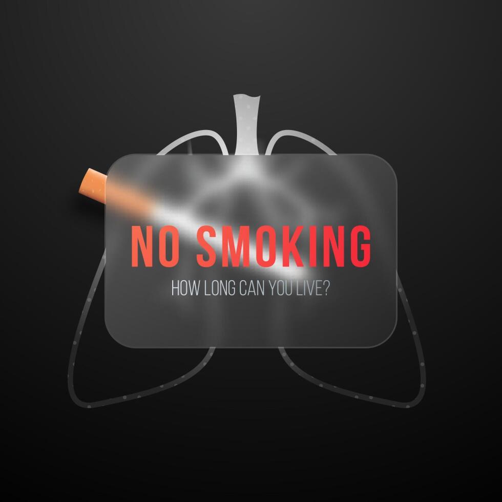 Concept banner for World No Tobacco Day in glassmorphism style. vector