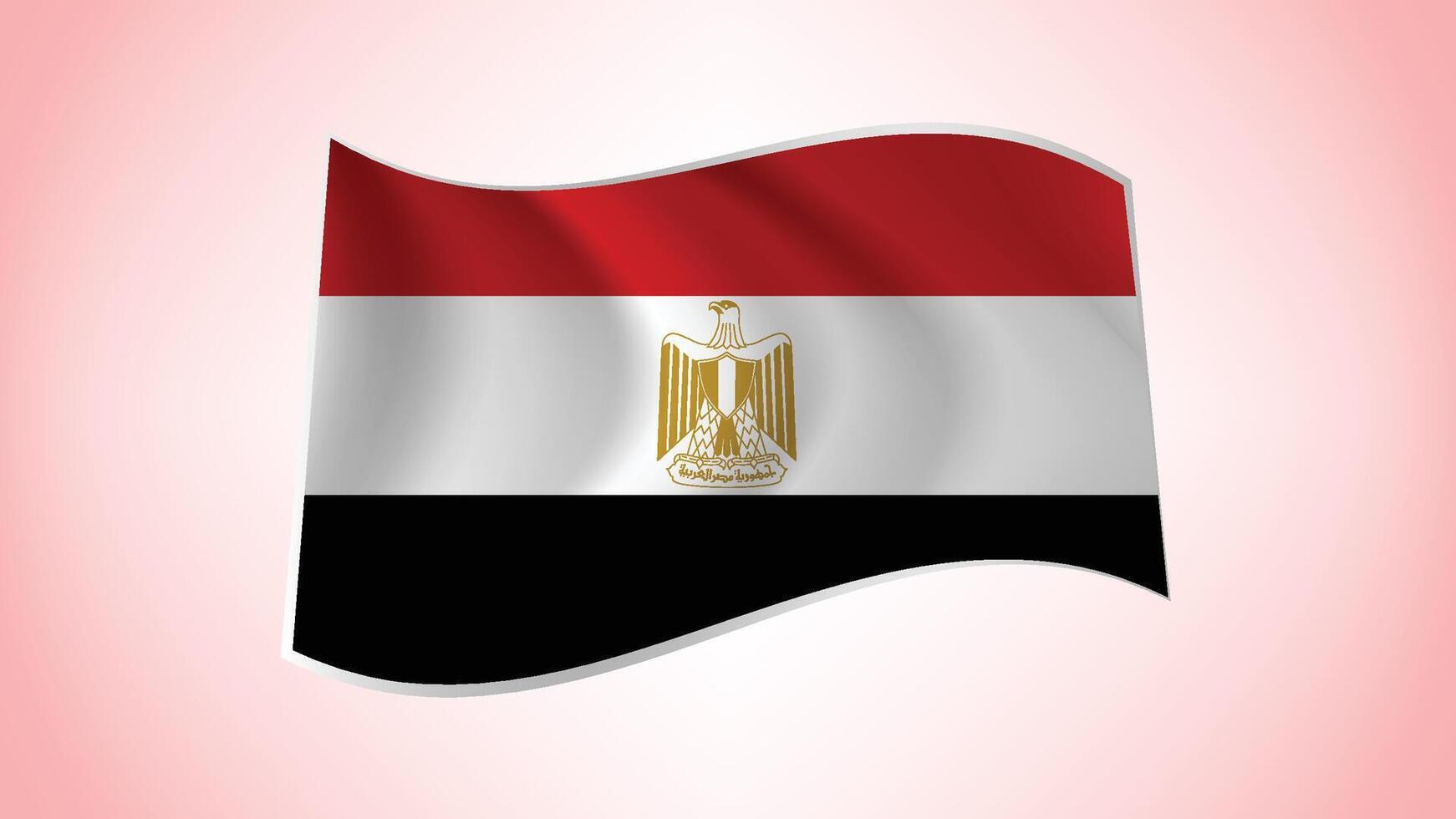 National Flag of Egypt - Waving National Flag of Egypt - Egypt Flag Illustration vector
