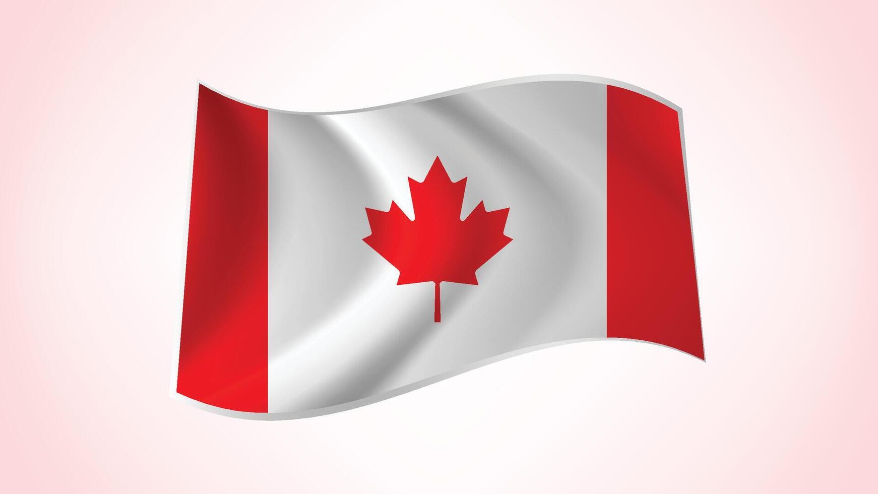 nacional bandera de Canadá - ondulación nacional bandera de Canadá - Canadá bandera ilustración vector