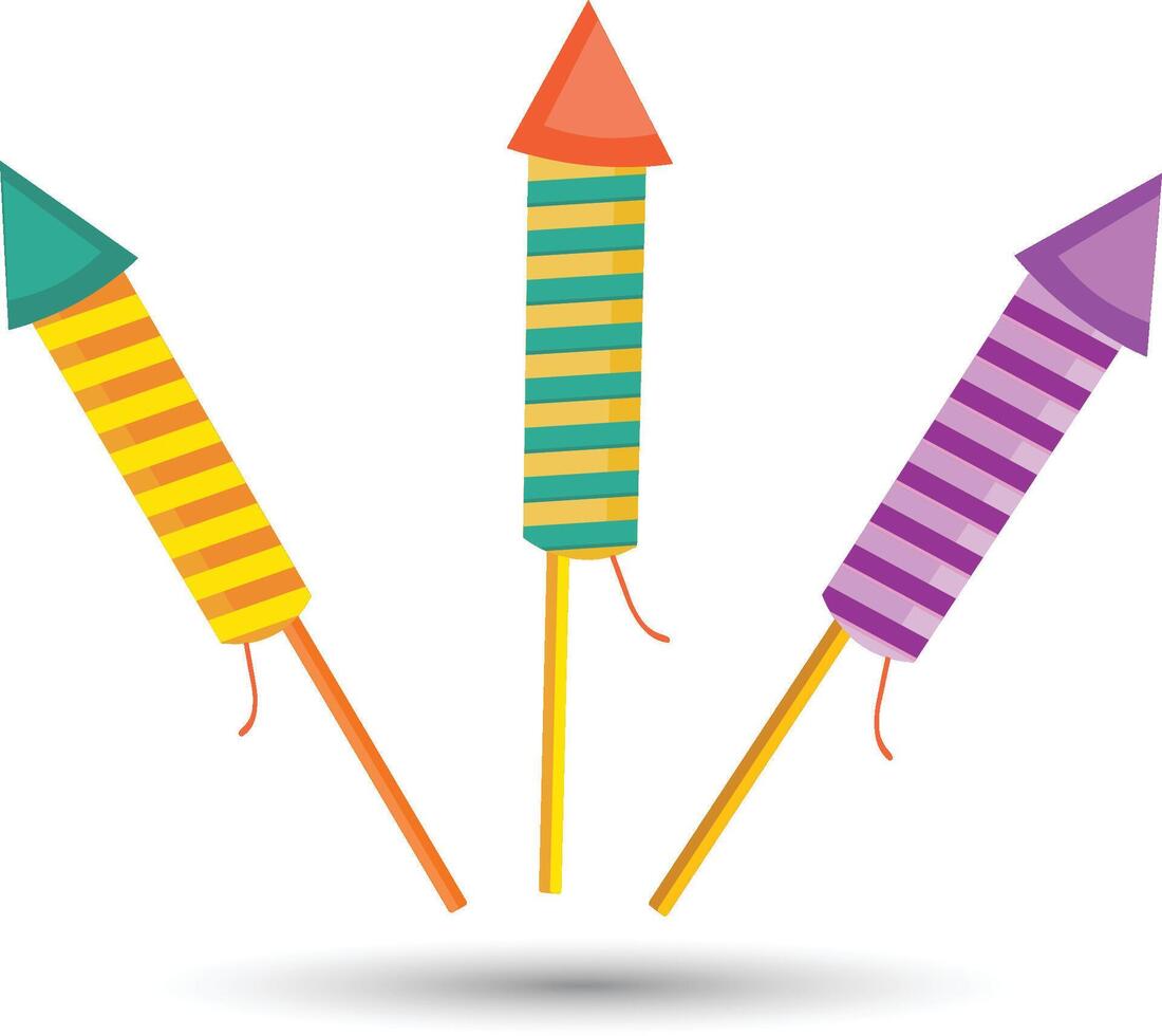 diwali fireworks rocket vector