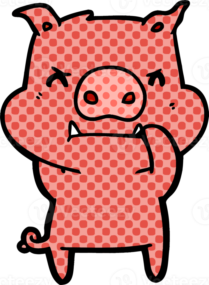 angry cartoon pig png