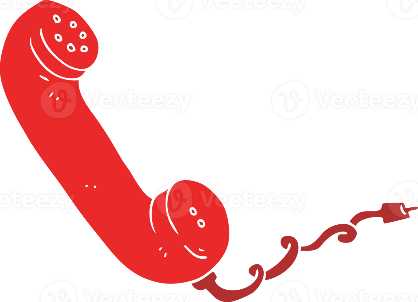 flat color illustration of telephone receiver png