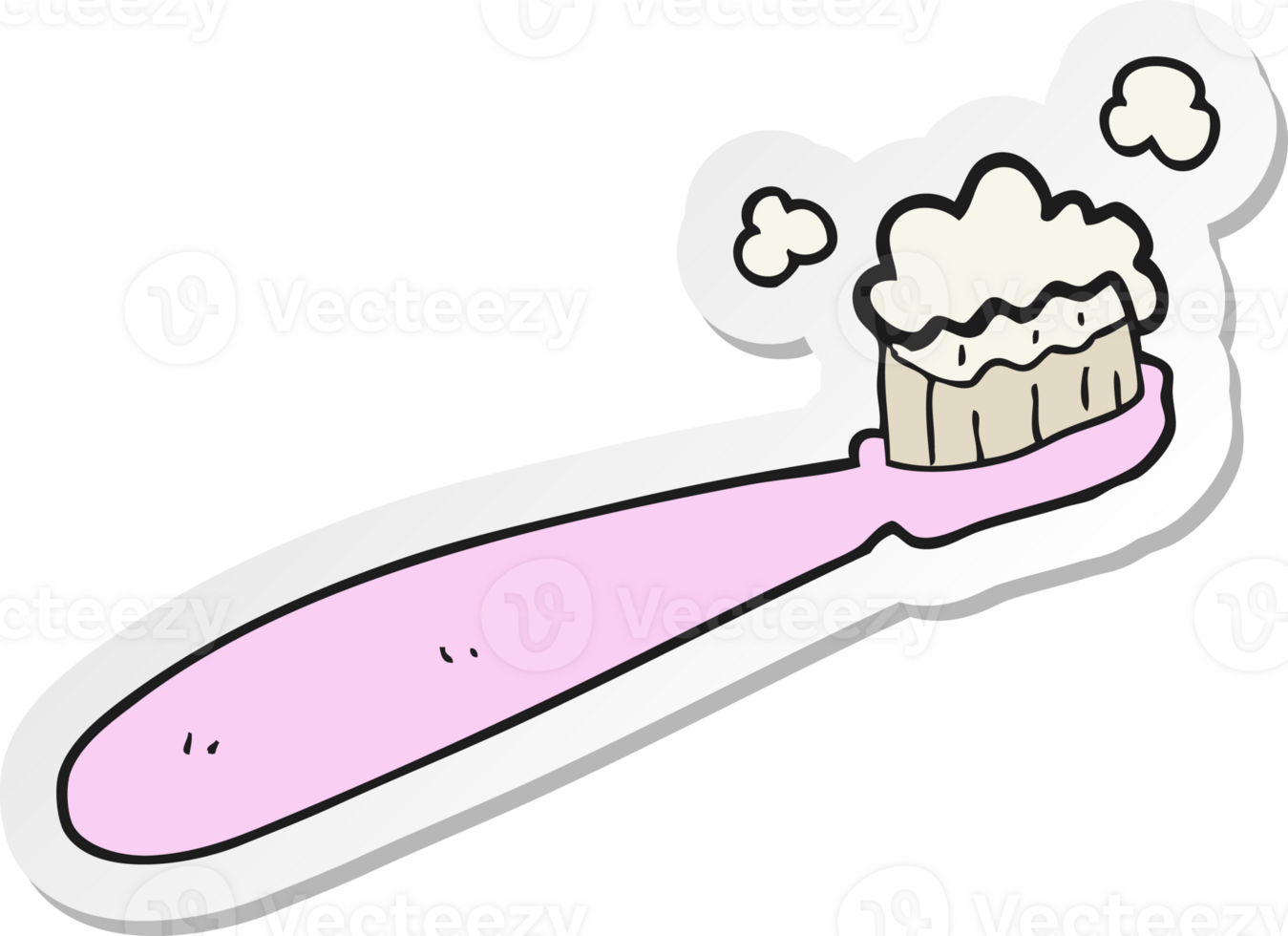autocollant d'une brosse à dents de dessin animé png