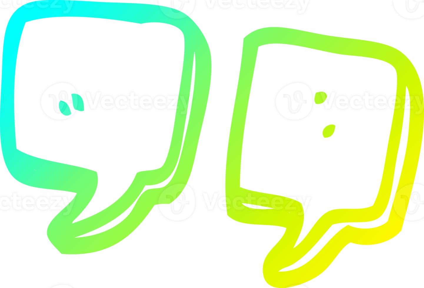 cold gradient line drawing of a cartoon quotation marks png