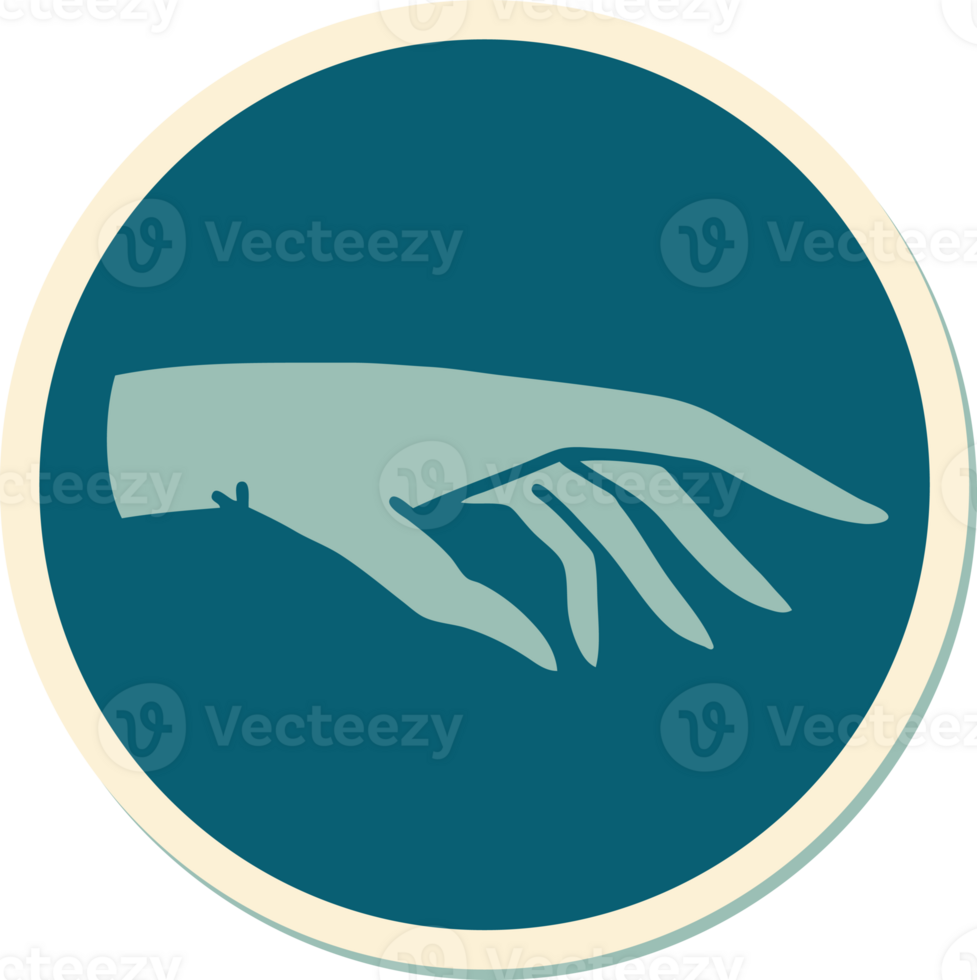 sticker of tattoo in traditional style of a hand png