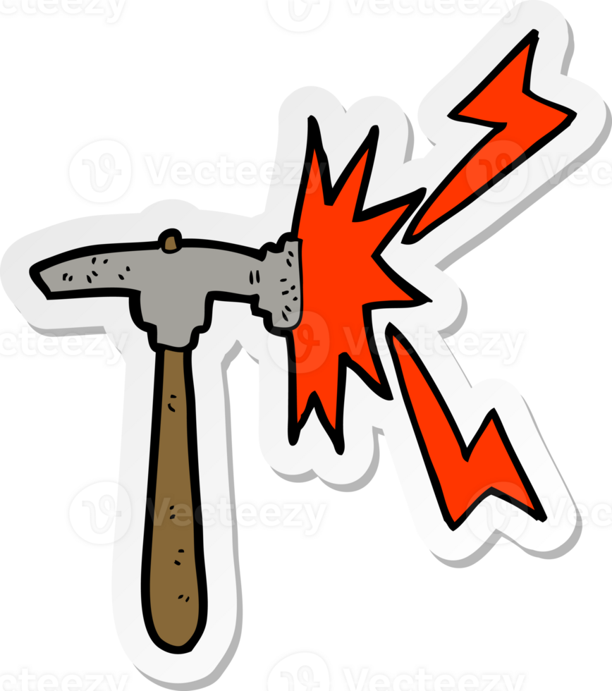 sticker of a cartoon hammer png