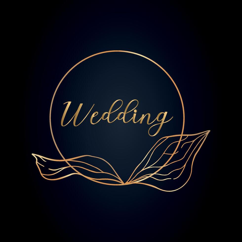 Elegant wedding invitation design on a dark background. Vector graphics