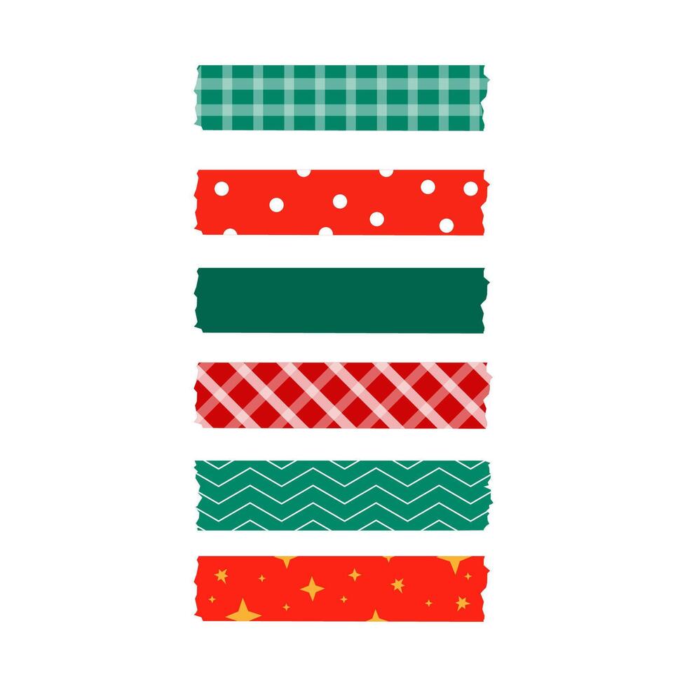 Decorative tape Christmas set. Vector graphics