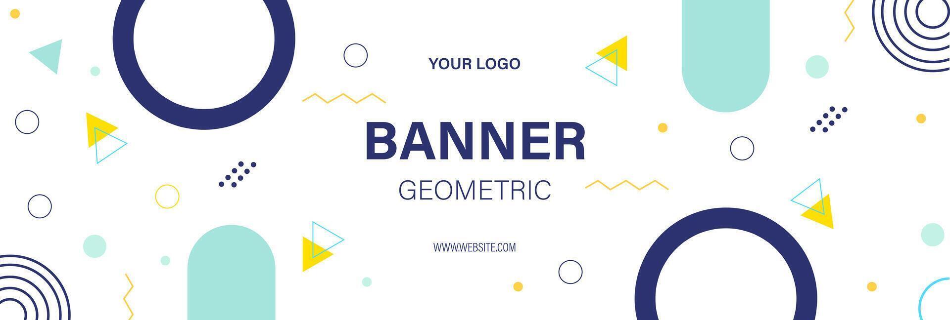 Banner with geometric elements. Business banner. Vector graphics