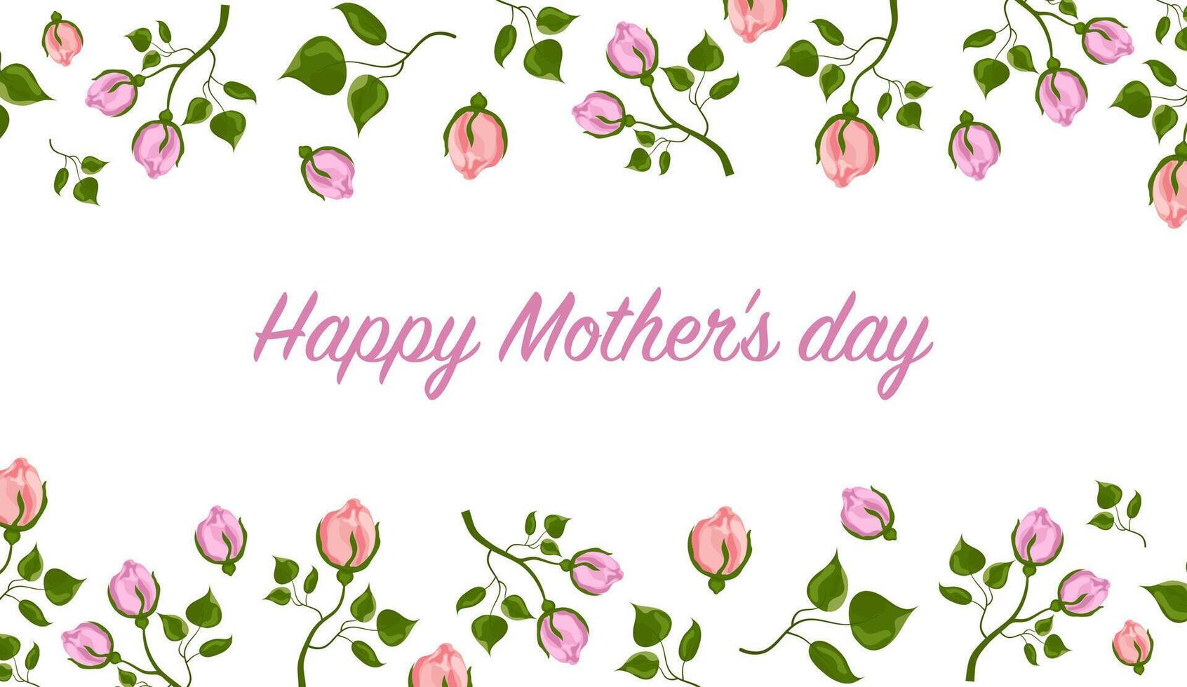 Happy Mother's Day. Background with roses for Mother's Day. Banner. Vector graphics