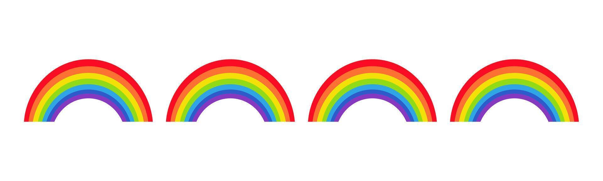 Set of rainbows. Vector graphics