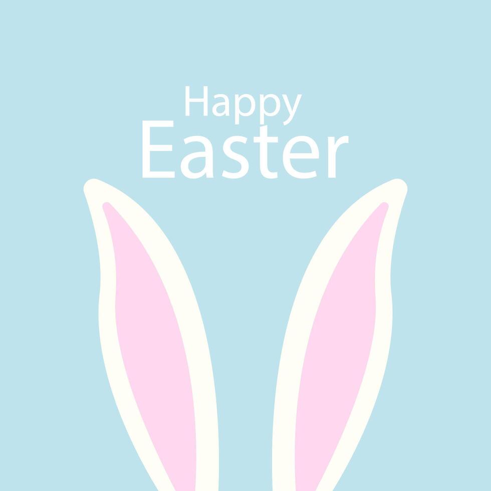 Pascua de Resurrección tarjeta con liebre orejas. linda vistoso vector ilustración.